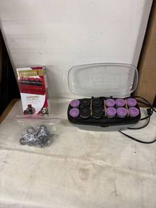 lot 214 image: Remington Style Ceramic Compact Hair Rollers with Cool Clips