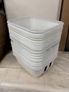 lot 220 image: Set of 10 Commercial White Plastic Bus Tubs