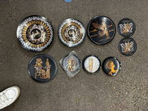 lot 306 image: Collection of 11 Handmade Egyptian Copper Plates