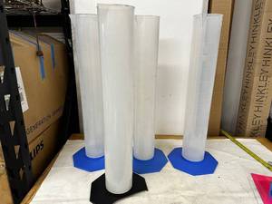 lot 205 image: Set of 6 Large Nalgene Graduated Cylinders with Octagonal Base
