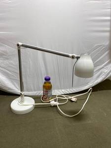 lot 5P image: Adjustable White Desk Lamp with Long Cord