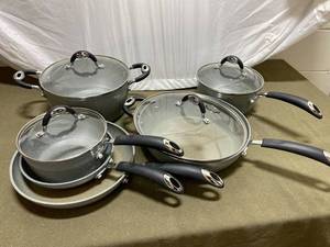 lot 7P image: Bialetti Non-Stick Cookware Set with Glass Lids