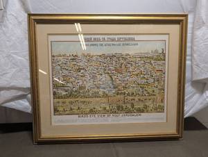 Framed Bird's Eye View Jerusalem Print
