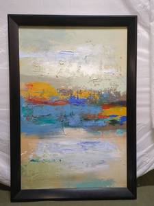 lot 11P image: Abstract Textured Painting with Frame
