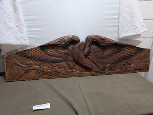 lot 17 image: Large Wooden Bird Carving Wall Art