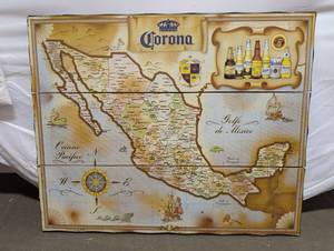 lot 23 image: Corona Mexico Map Wall Art 27x22