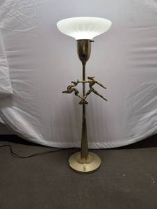 lot 33 image: Brass Art Deco Torchiere Lamp