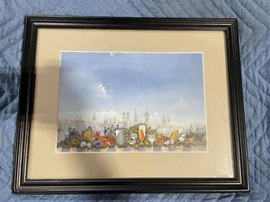 lot 525 image: Framed Signed Print by  Rupert Stockl, Munich 1982