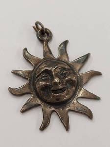 lot 13J image: Sterling Silver Sun Face Pendant Charm