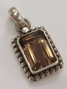 lot 23J image: Elegant Sterling Silver Pendant with Gemstone