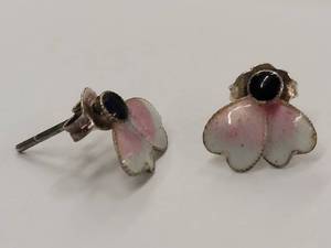 lot 33J image: Vintage Sterling Silver Enamel Earrings
