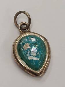 lot 36J image: Sterling Silver Pendant with Blue Multicolored Stone