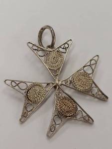 lot 42J image: Vintage Sterling Silver .925 Filigree Star Pendant