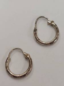 lot 45J image: Sterling Silver Small Hoop Earrings 0.48g