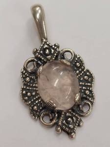 lot 52J image: Vintage Style Sterling Silver Pendant with Stone
