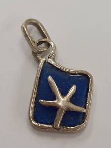 lot 56J image: Sterling Silver Blue Starfish Pendant