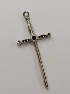 lot 66J image: Sterling Silver Sword Pendant with Intricate Detailing
