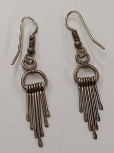 lot 74J image: Elegant Sterling Silver Fringe Dangle Earrings