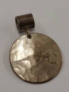 lot 80J image: Sterling Silver Hammered Circular Pendant