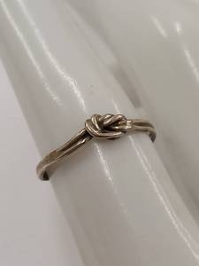 lot 98J image: Sterling Silver Knot Ring Minimalist Design