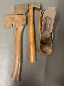 lot 7T image: Vintage Woodworking Hand Tools Set - Keen Kutter Hatchets & Plane