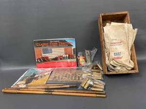 lot 12T image: Winchester Advertising Shot Bags & Vintage Farm Packet Lot