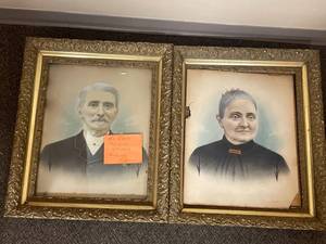 lot 8U image: Antique Framed Portraits of Shakopee Pioneers