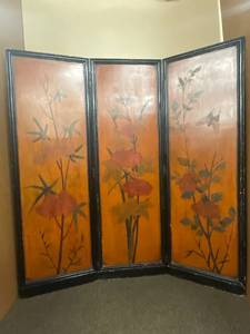 Vintage Oriental Design Folding Room Divider