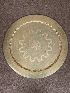 lot 16U image: Vintage Hand-Etched Brass Decorative Tray