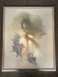 lot 17U image: Framed Portrait Artwork of Serene Woman
