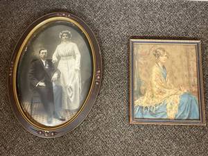 lot 25U image: Framed Vintage Wedding & Lady Portraits