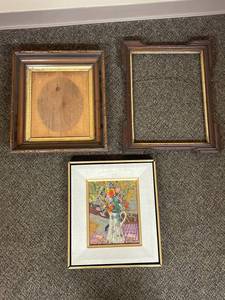 lot 26U image: Floral Painting with Two Vintage Frames