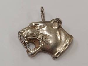lot 2Q image: Sterling Silver Panther Head Pendant 925