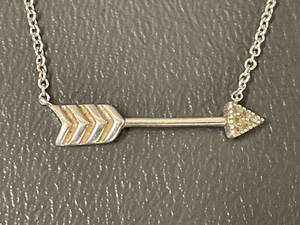 lot 28Q image: Sterling Silver Arrow Pendant Necklace 925