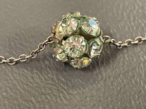 lot 32Q image: Vintage Sterling Silver Necklace Crystal Pendant