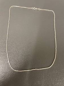 lot 37Q image: 16 Sterling Silver Box Chain Necklace