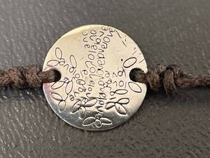 lot 44Q image: Sterling Silver Love Disc Necklace