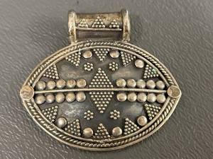 lot 54Q image: Antique Sterling Silver Tribal Pendant 925