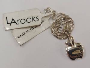 lot 75Q image: Sterling Silver Teach Apple Pendant Necklace