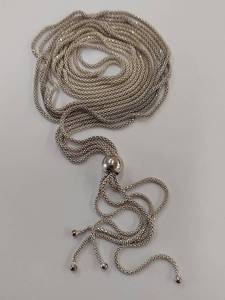lot 78Q image: Sterling Silver Adjustable Tassel Necklace