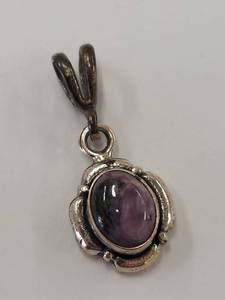 lot 80Q image: Sterling Silver Pendant with Purple Stone 925