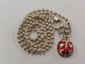 lot 87Q image: Sterling Silver Ladybug Anklet