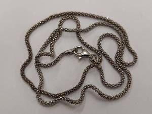 lot 90Q image: 18 Sterling Silver Bead Rope Necklace
