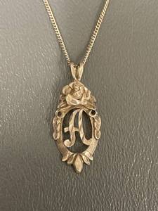 lot 108Q image: Sterling Silver Monogram A Necklace 925