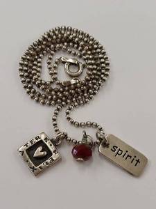 lot 145Q image: Sterling Silver Spirit Charm Necklace 925
