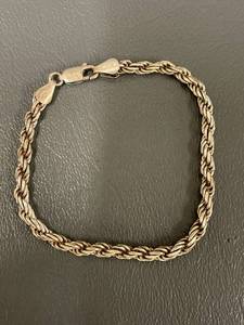lot 164Q image: Italian 925 Sterling Silver Rope Bracelet