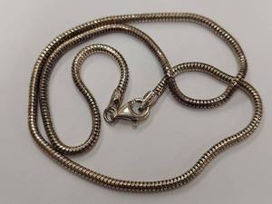 lot 172Q image: Sterling Silver Snake Chain Necklace - 15