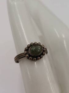 lot 181Q image: Vintage Brass Ring with Green Stone