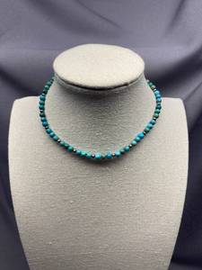 lot 15B image: Sterling Silver Child Necklace - Turquoise Beads