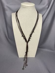 lot 16B image: Silpada Elegant Sterling Silver Black String Necklace